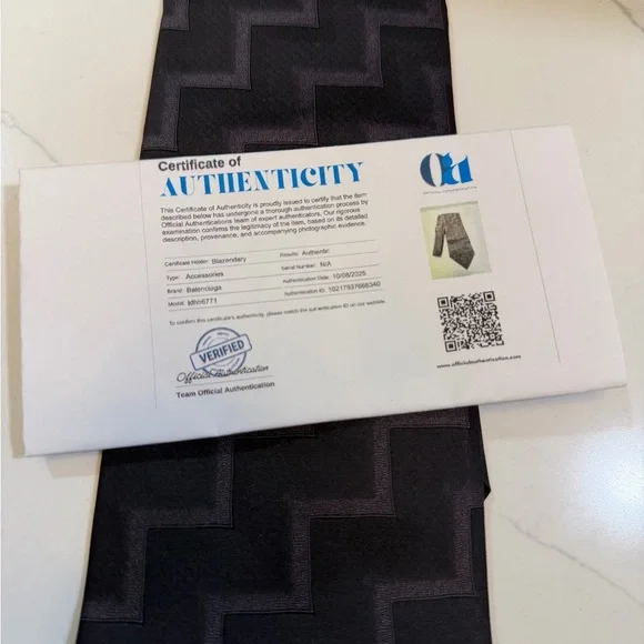 Balenciaga Black Zigzag Pattern Tie